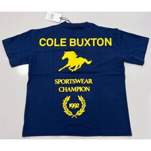 Cole Buxton Sportswear Stud T-Shirt Navy Yellow BNWT Multiple sizes